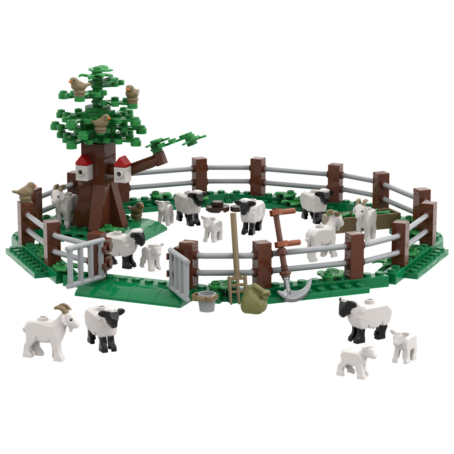 brickbuur Schafweide mit Zubehör, 271 Bausteine