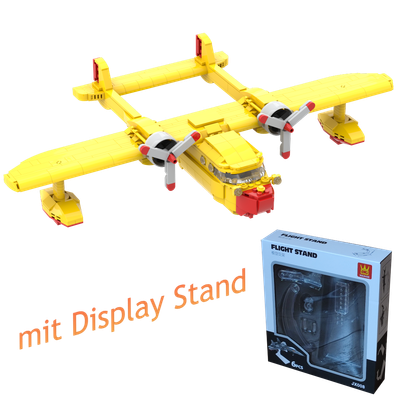 Transportflugzeug Modell Seegans mit Display Stand, 550+ Klemmbausteine