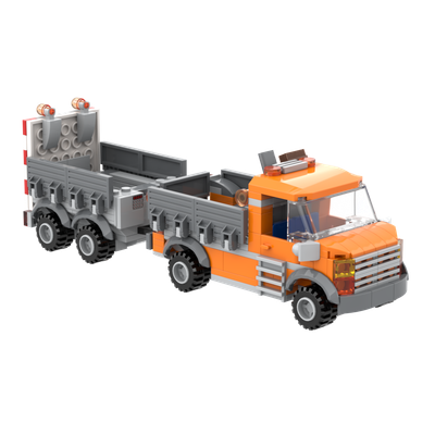 fairBricks Baustellenfahrzeug mit Anhänger, 286+ Klemmbausteine