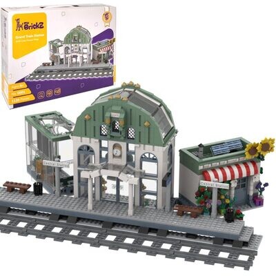 MyBrickZ Großer Bahnhof mit Blumenladen MyBrickZ Großer Bahnhof mit Blumenladen