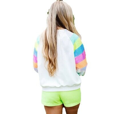 Personlig paljett med rund hals og langermet topp