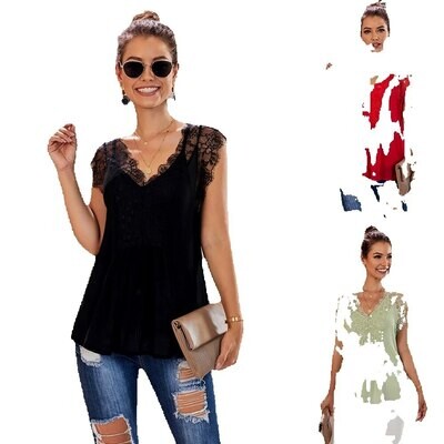 V-hals blonder med vanlig plissert topp