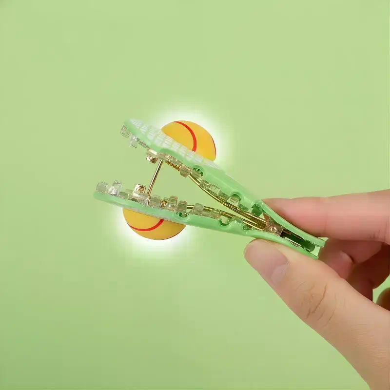 Acetic Acid Tennis Racket Design Hair Caw Shark Clip, Fashionable Headwear Acces