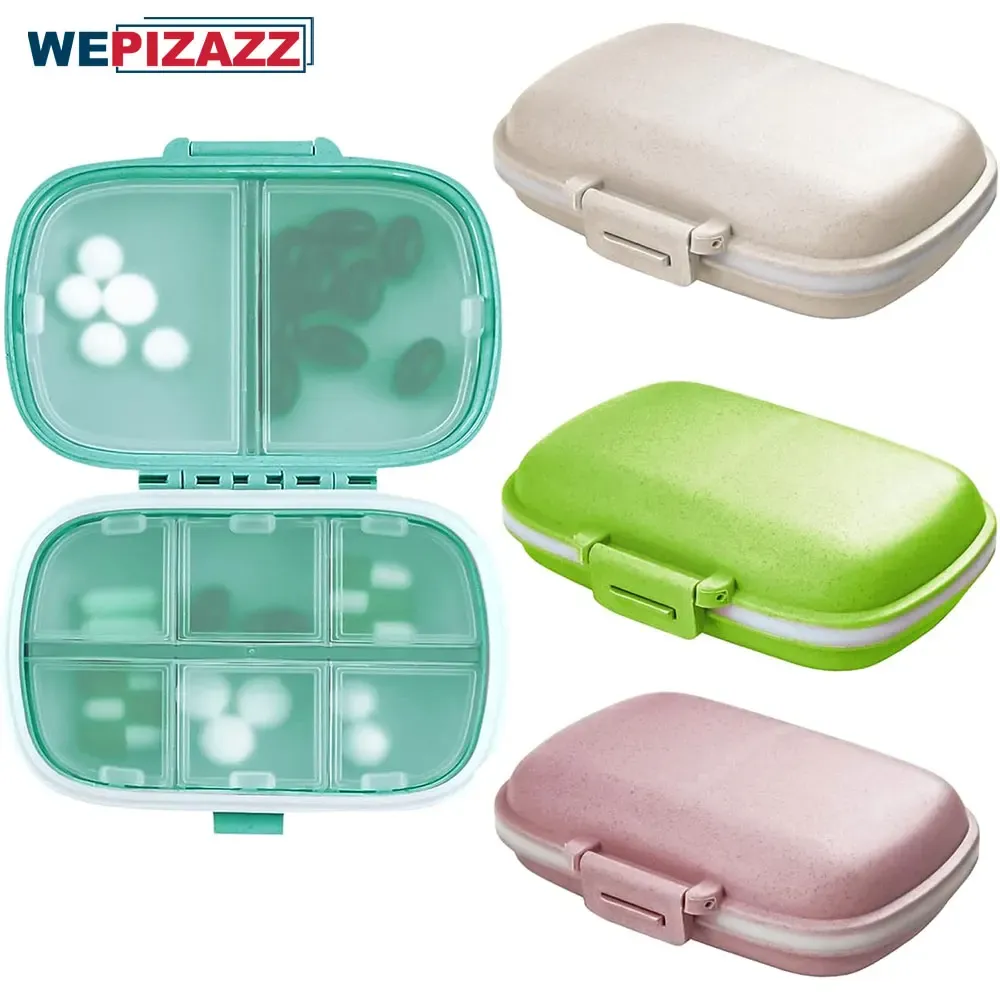 Travel Pill Organizer, 8 Compartments Portable Pill Case, Small Pill Box for Pocket Purse Portable Medicine Vitamin Container