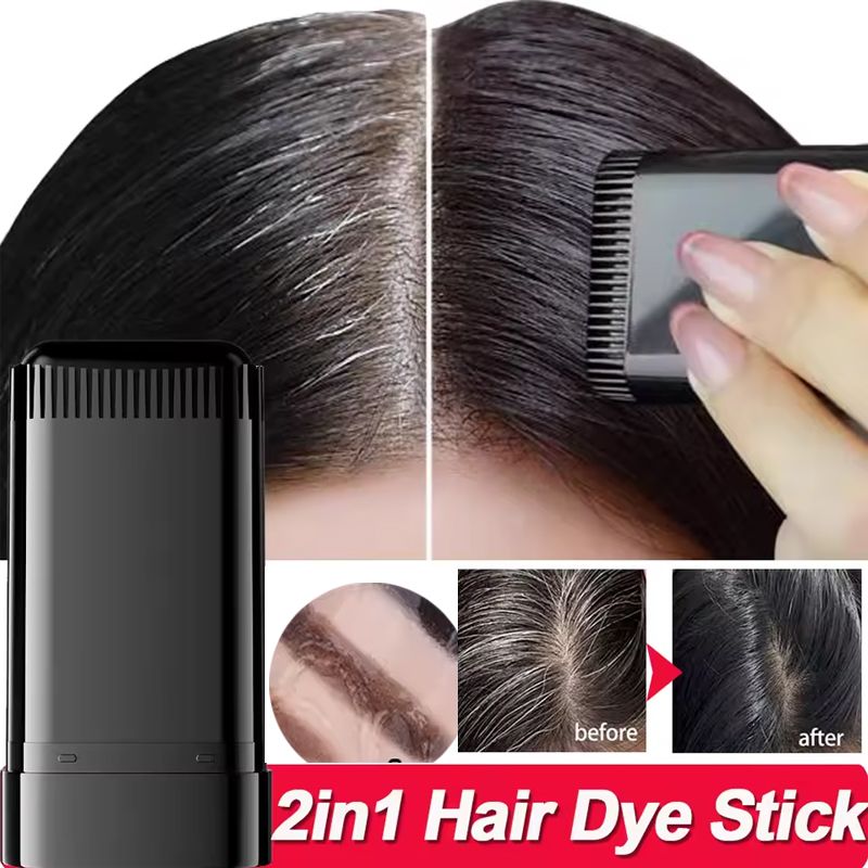 2 in 1 Hair Dye Stick with Comb,Quick Gray Coverage,Easy Application,Quickly Dye Hair Long Lasting Temporary Hair Coloring Pen