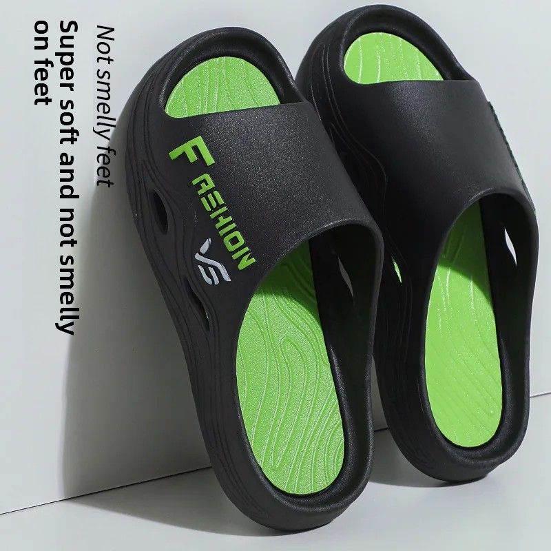 Ultra-Thick Men's Slippers Anti-Slip Deodorant Outdoor Wear Fashionable Thick-Heeled Soft-Soled Summer Slip-On Sandals
