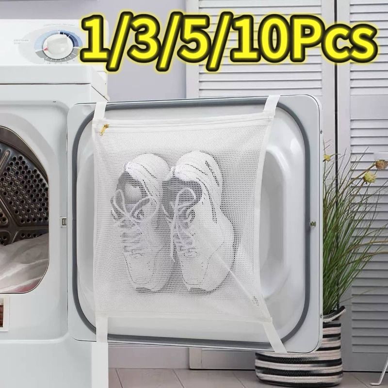 1/3/5/10 Pcs Sneaker Washing Machine Bag Mesh Washing Bag,Portable Laundry Dryering Net Bags for Shoes,Dryer Door Shoe Net Bags