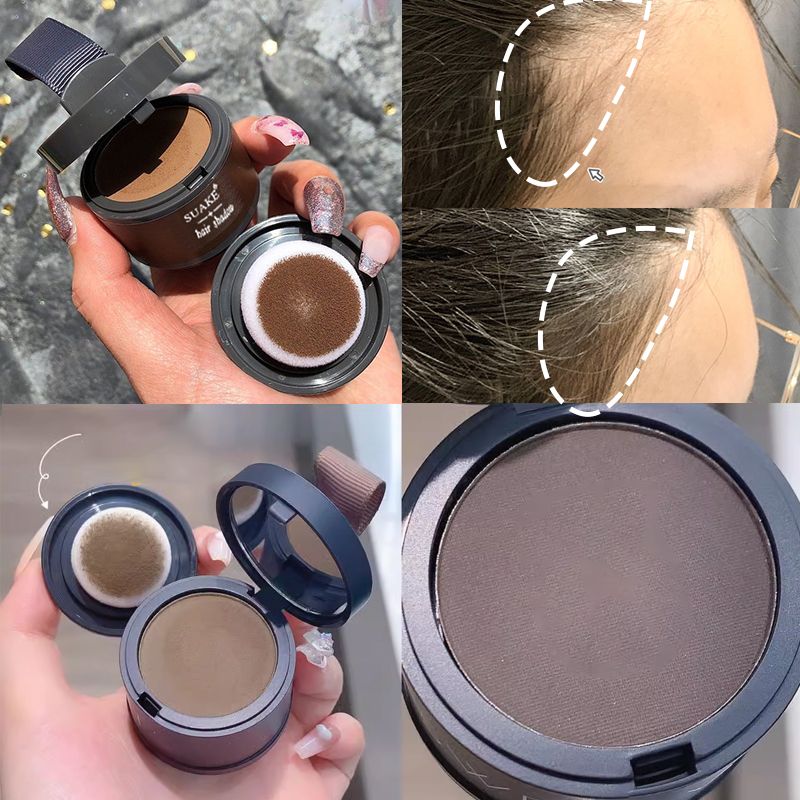Hairline concealer, black hair root cover, natural instant waterproof hairline shadow powder, cover hair roots