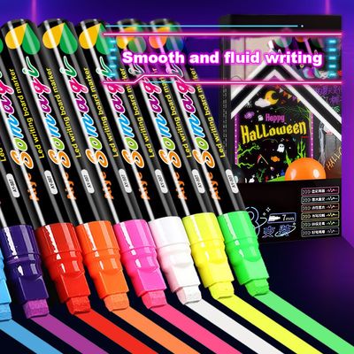 Liquid Erasable Chalk Markers Pens 6/8 Colors Washable &amp; Wet Erase Neon Art Makers for Blackboard Chalkboard Signs Glass Window