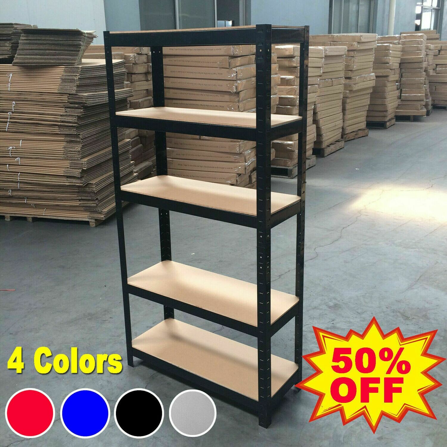 Storage Shelf - Garage Shelves Shelving 5 Tier Unit Racking Boltless Heavy Duty Storage Shelf