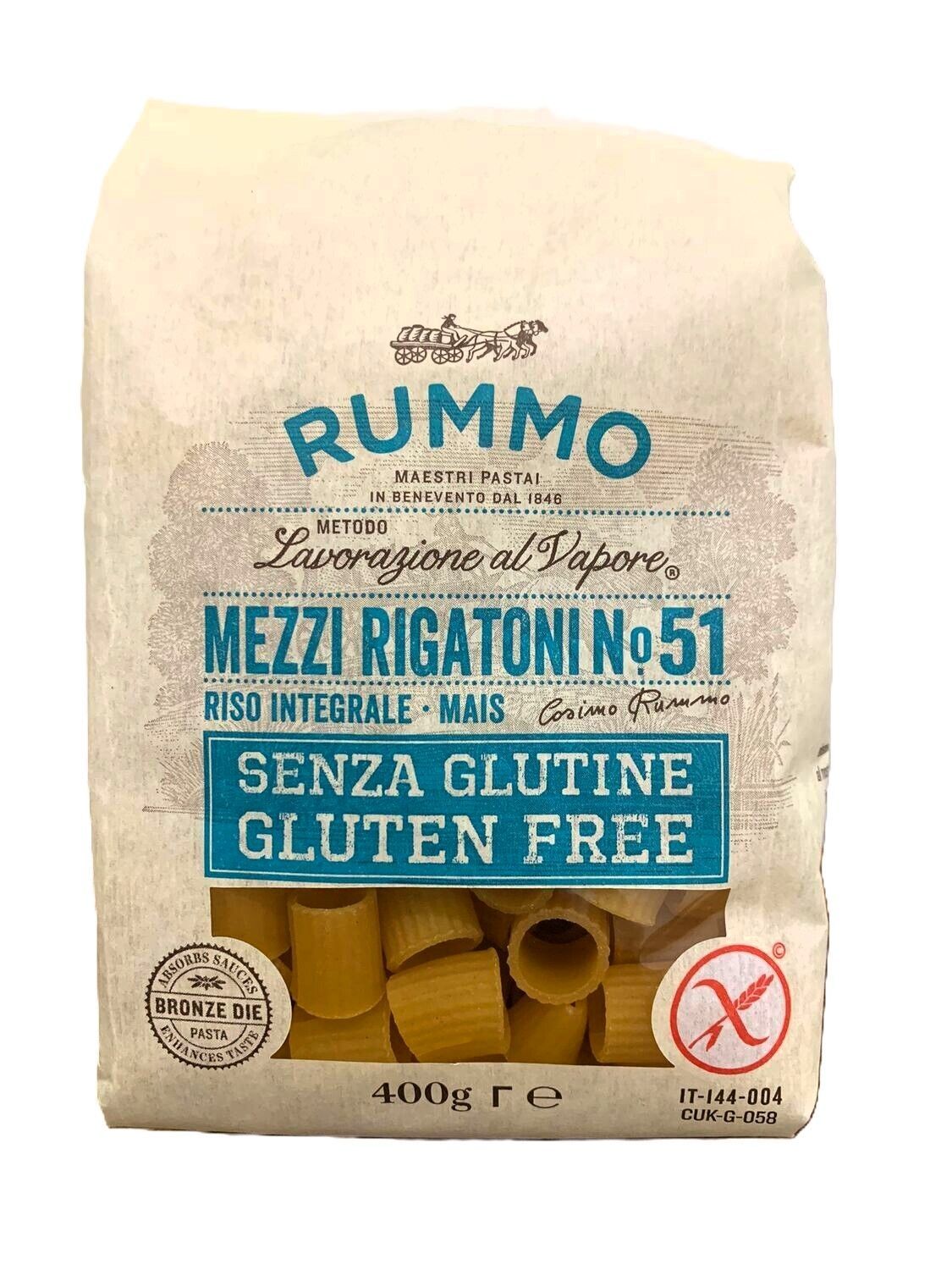 Pasta Rummo Mezzi Rigatoni n. 51 Gluten Free