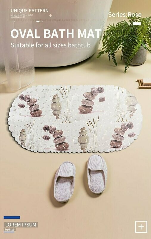 Stone Design: Oval Shape Bathtub mat