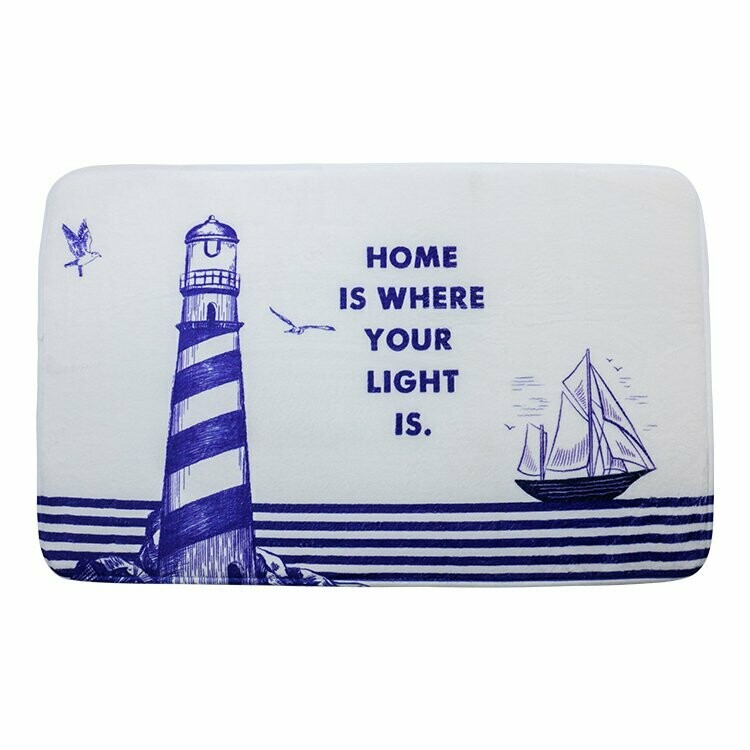 Navy Design: Square Shape Bathroom rug