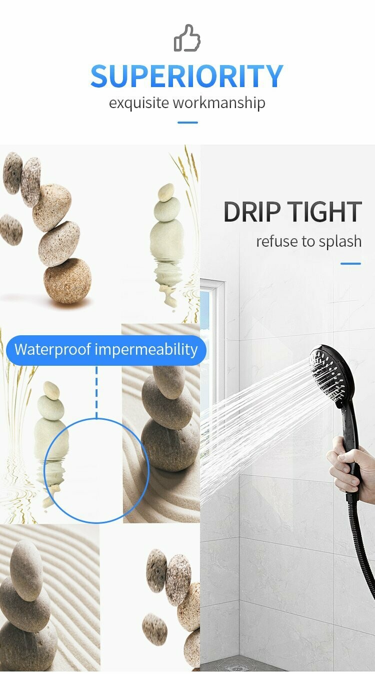 Polyester Shower Curtain: Stone Design