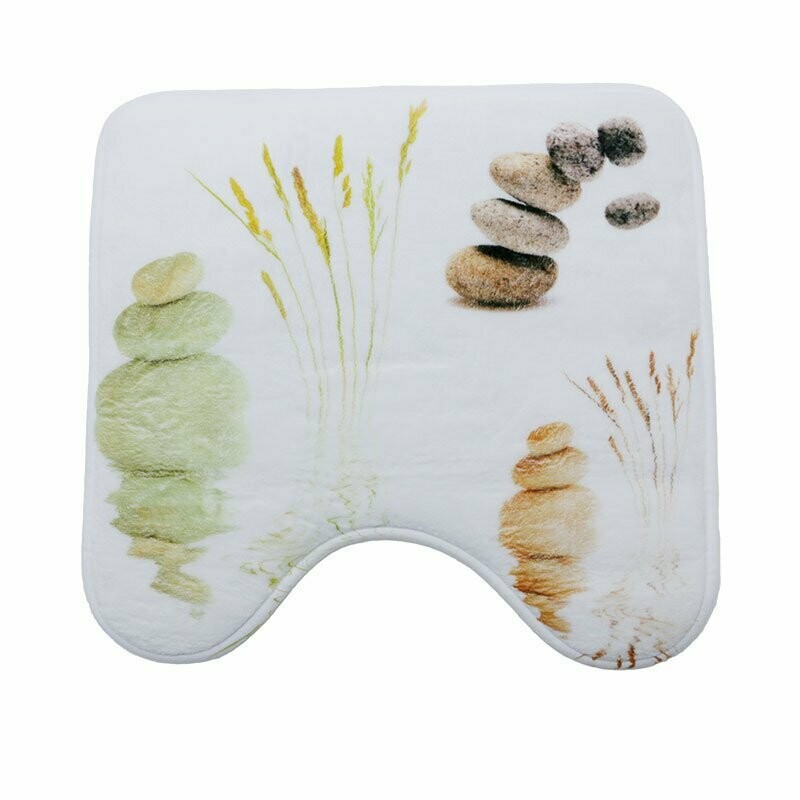 River stone design: U Shape bath rug