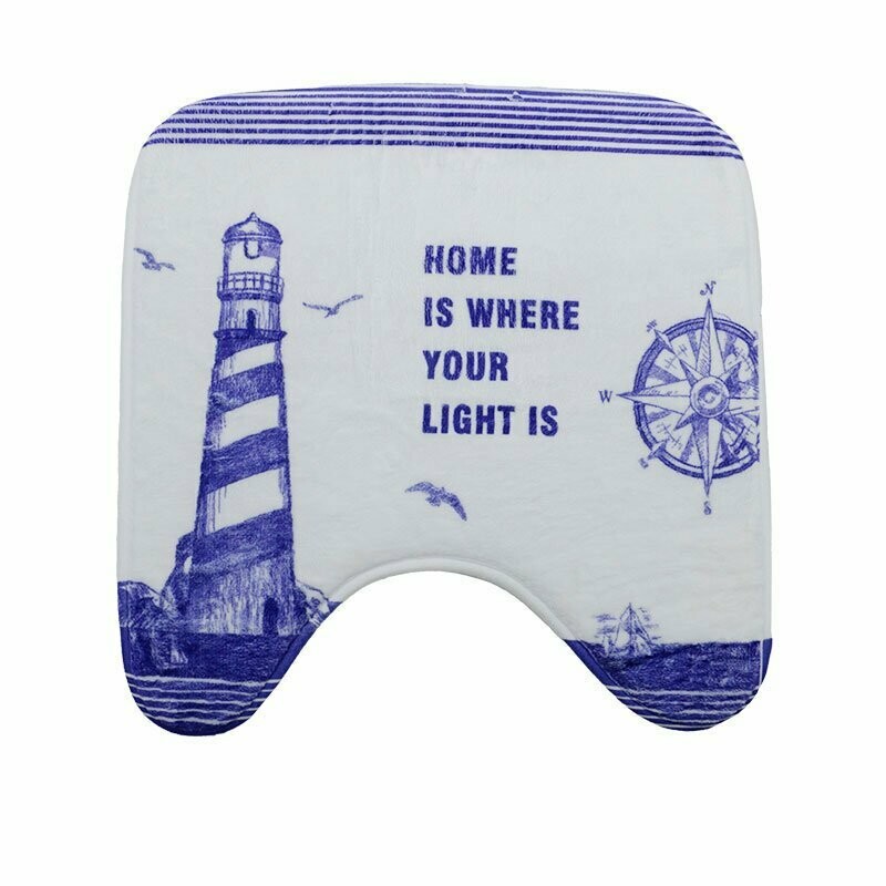 Navy design: U Shape bath rug