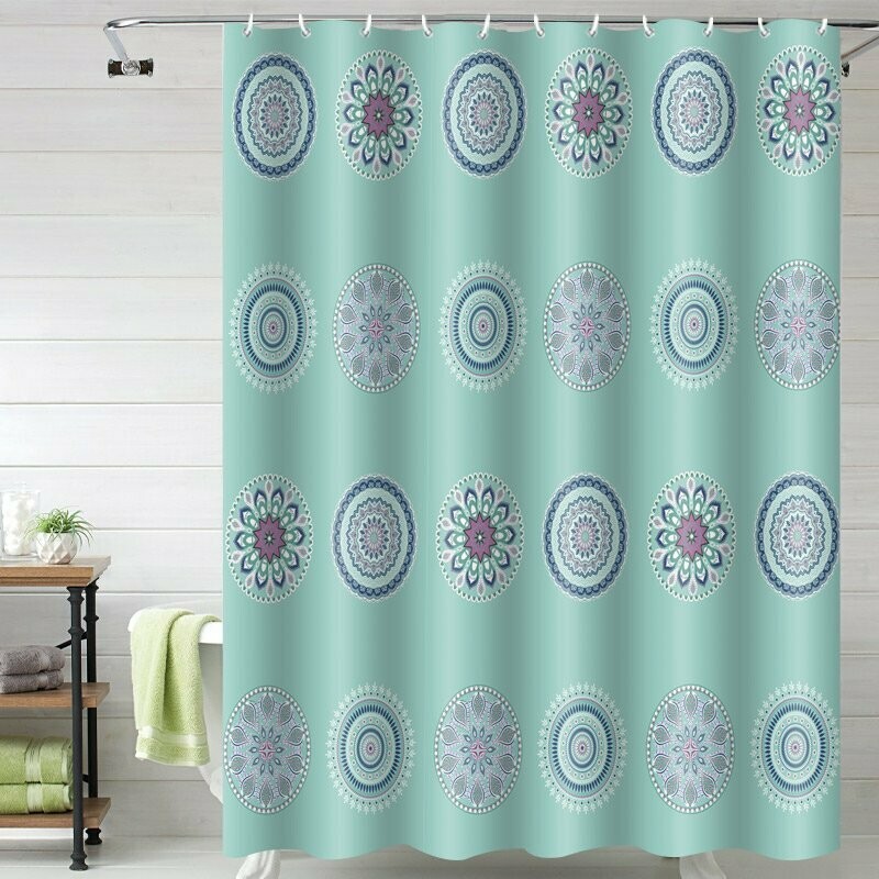 Stramonium Design: shower curtain 5-pc polyester set with rugs and hooks .