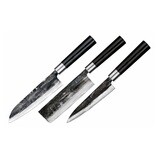 Samura Super 5 დანების ნაკრები (უნივერსალური დანა, Nakiri და Santoku)