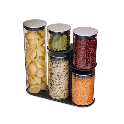 Podium™  რეზერვუარების ნაკრები, 5 ნაჭერი, უჟანგავი ფოლადი