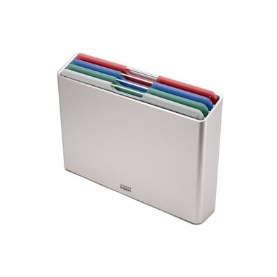 Folio™ საჭრელი დაფების ნაკრები დიდი ზომის, 4 ნაჭერი, ვრცხლისფერი