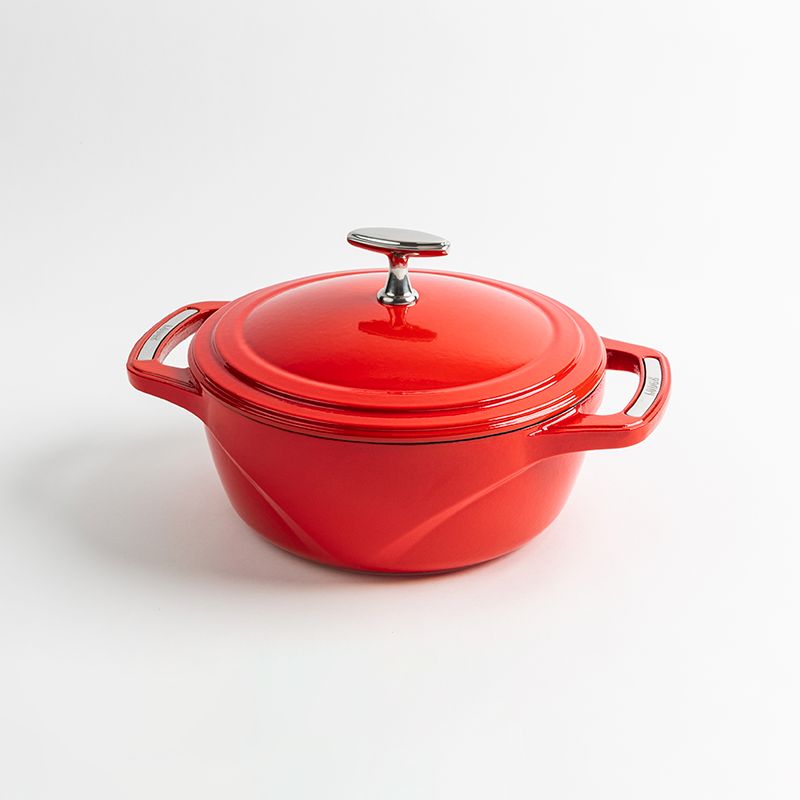 USA Enamel™ ჰოლანდიური ღუმელი, ემალირებული თუჯი, წითელი, 3ლ.