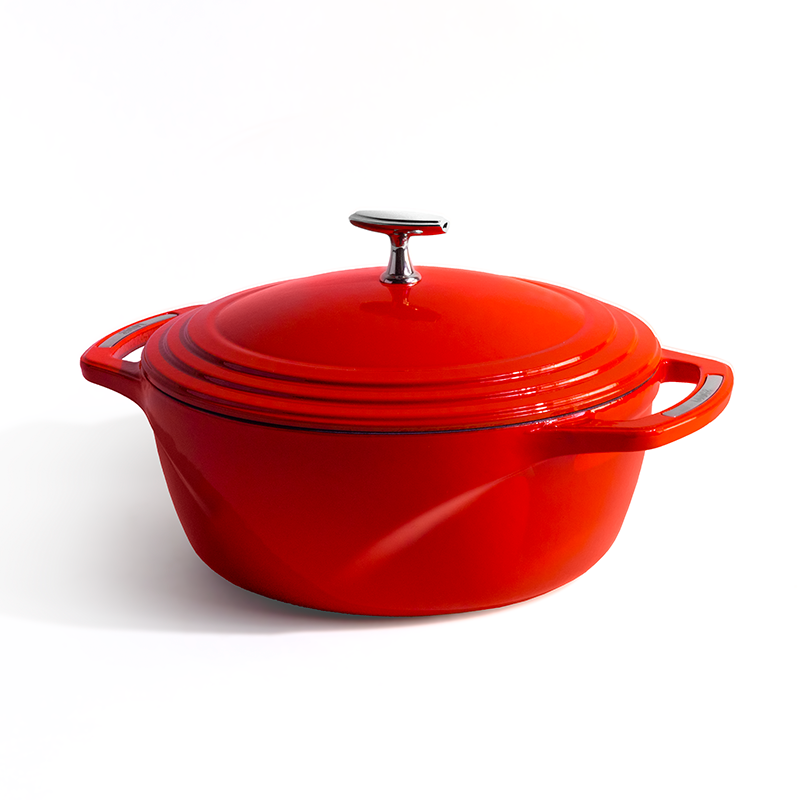 USA Enamel™ ჰოლანდიური ღუმელი, ემალირებული თუჯი, წითელი, 6ლ.
