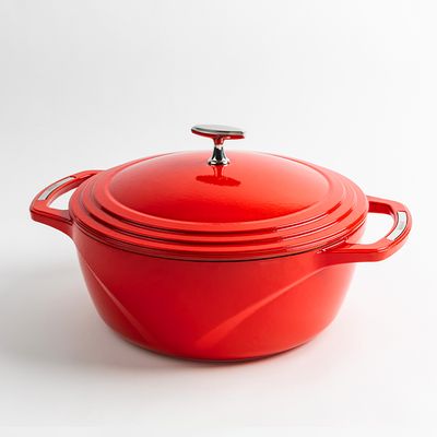 USA Enamel™ ჰოლანდიური ღუმელი, ემალირებული თუჯი, წითელი, 7.5ლ.