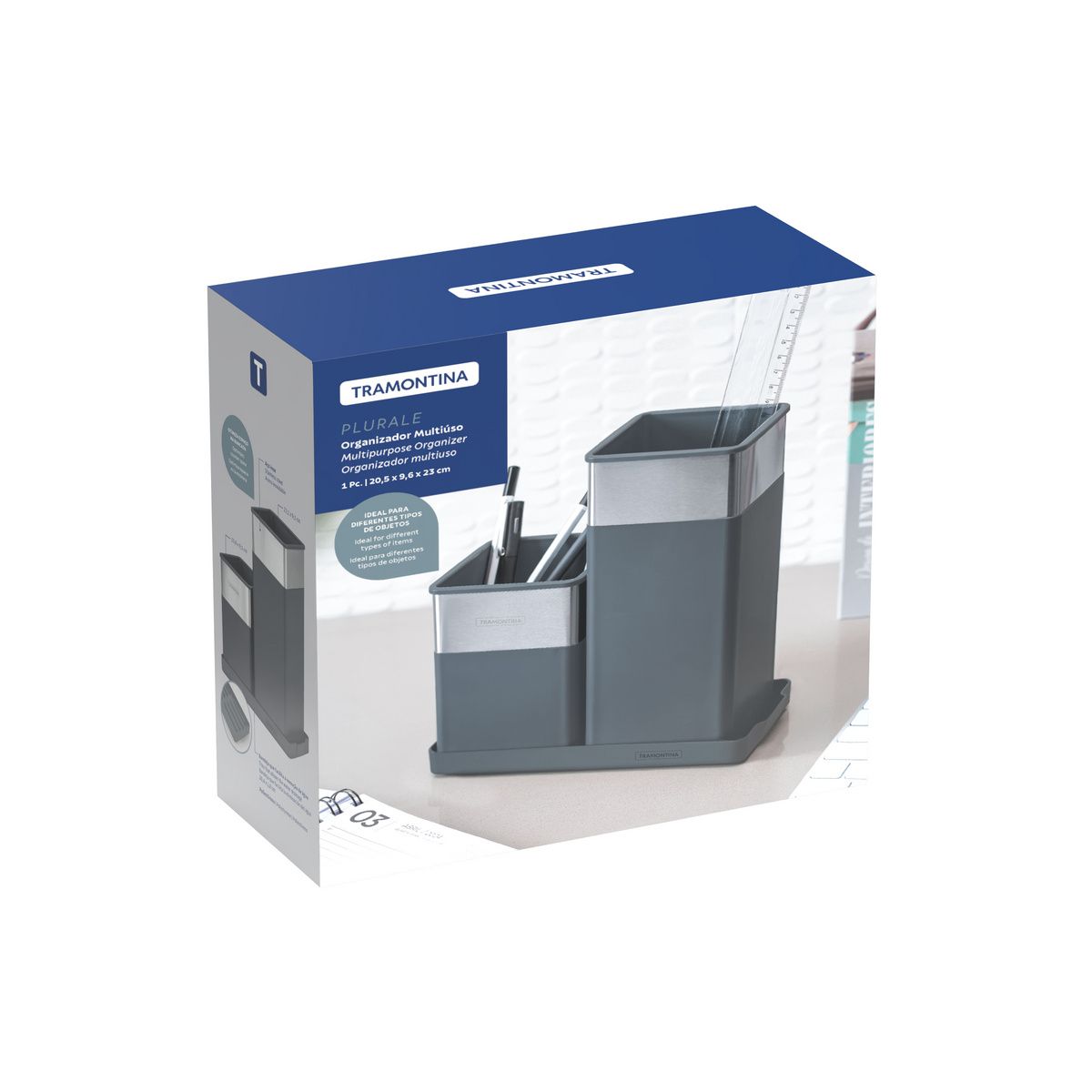 PLURA უჟანგავი ფოლადის დანა-ჩანგლისორ ნაწილიანი  ორგანაიზერი, დიდი