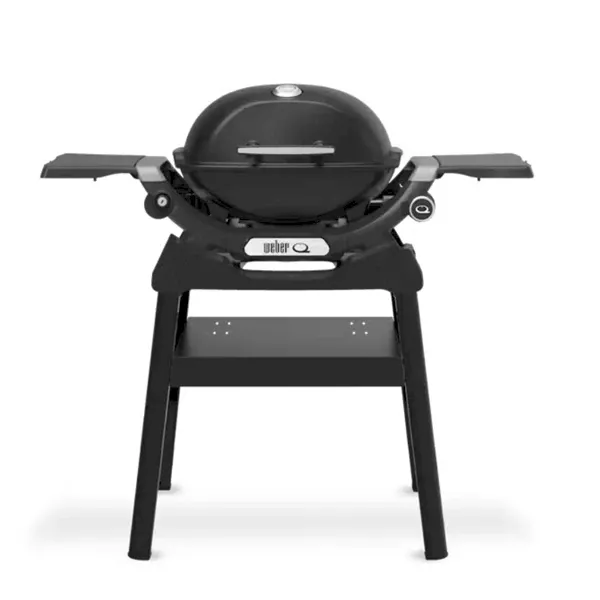 Weber Q 1200N gas barbecue with side tables and compact base - გაზის გრილი გვერდითი მაგიდებით და კომპაქტური სადგამით