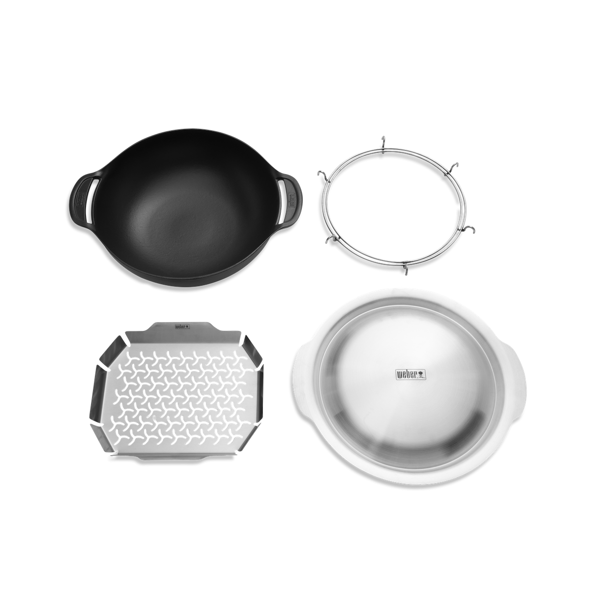 WEBER CRAFTED Wok &amp; Steamer - ორთქლზე მოსამზადებელი ნაკრები