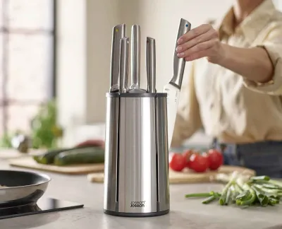 Elevate™ Carousel დანების ნაკრები სადგამით, უჟანგავი ფოლადი