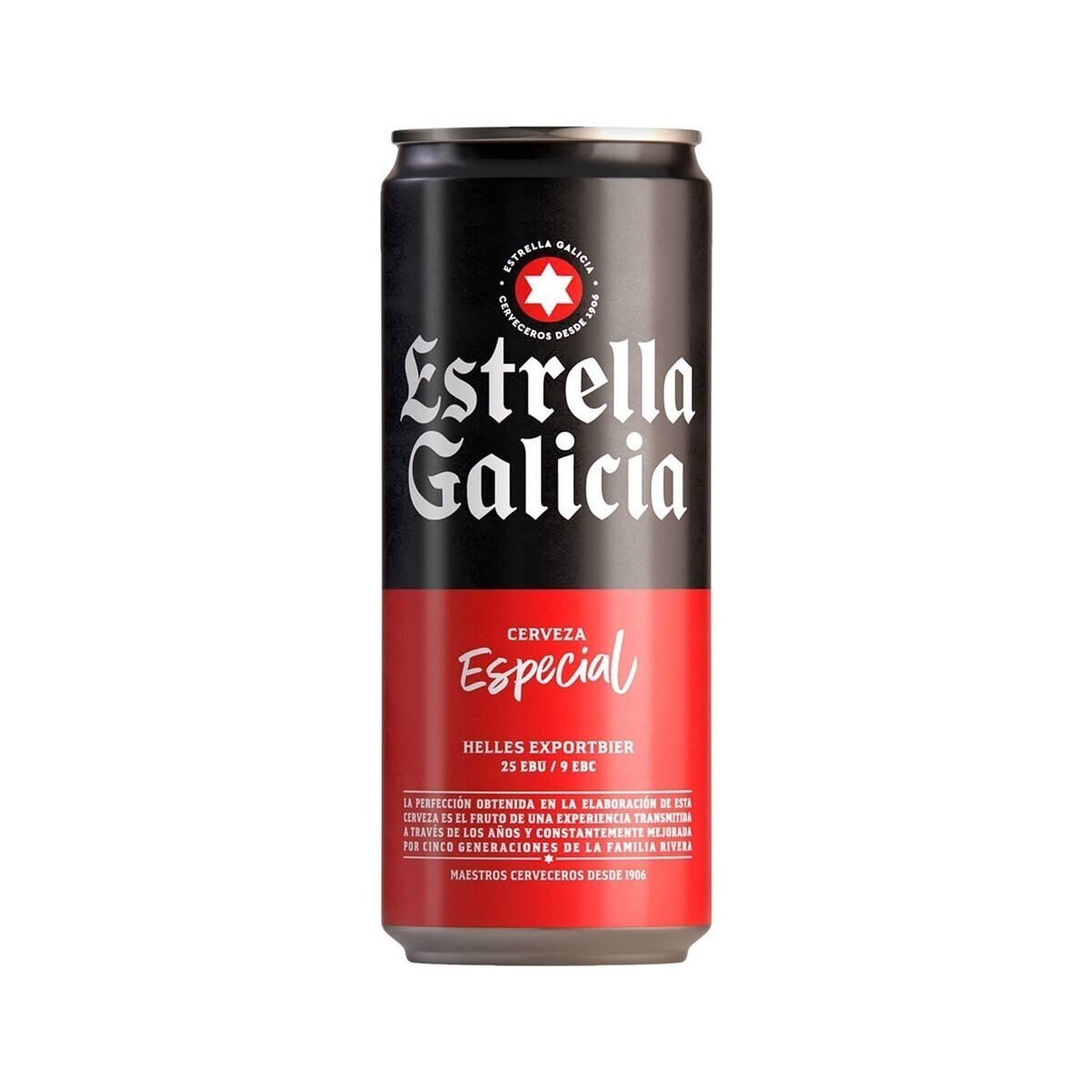 Cerveza Estrella Galicia lata 33 ml.
