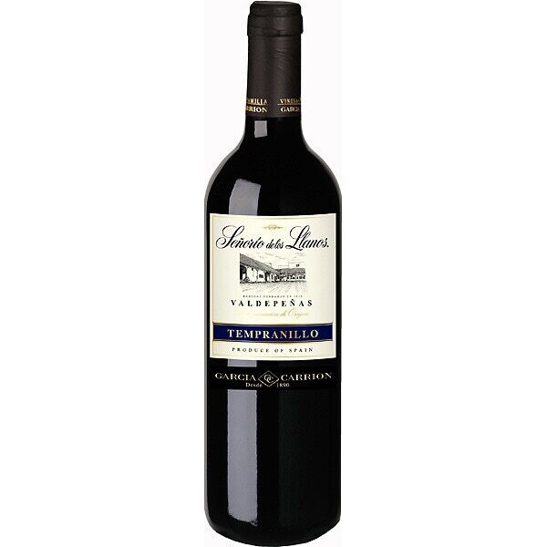 Vino tinto tempranillo Valdepeñas Señorio de los Llanos 75 ml.