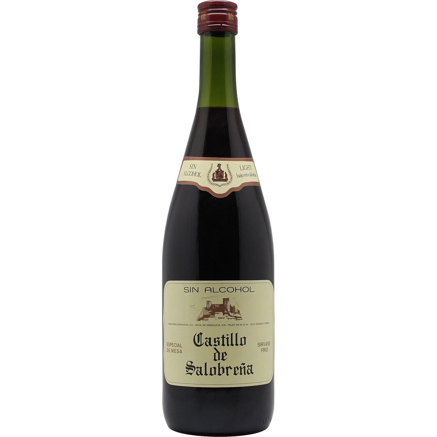 Vino tinto sin alcohol Castillo de Salobreña 1 litro