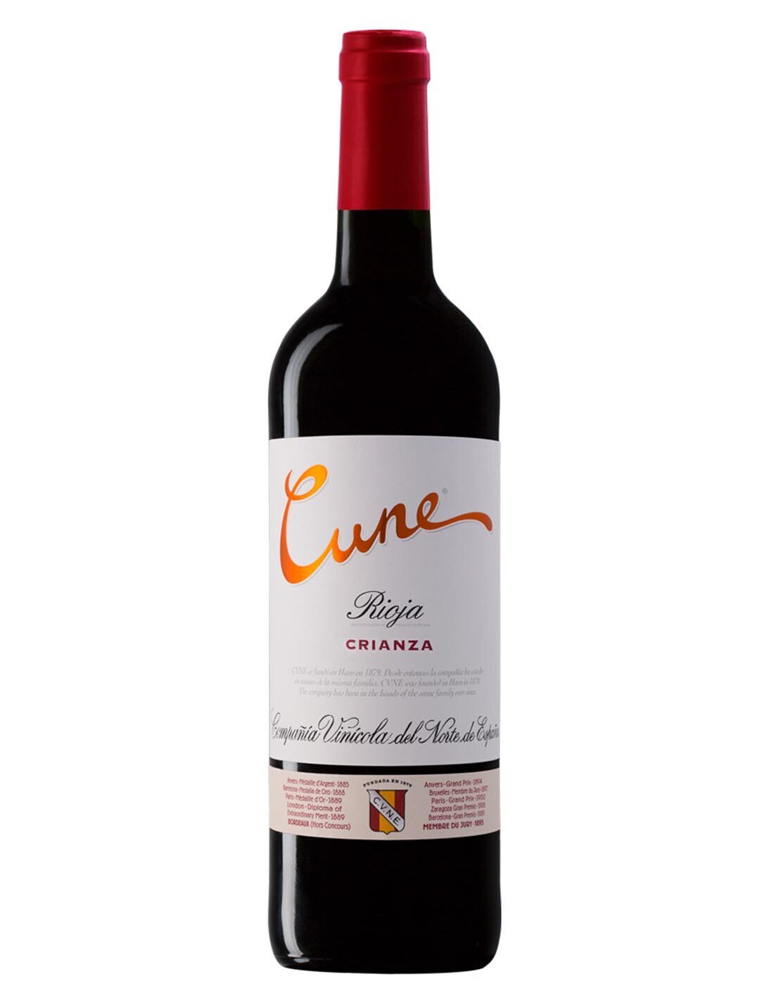 Vino tinto rioja crianza Cune 75 ml.
