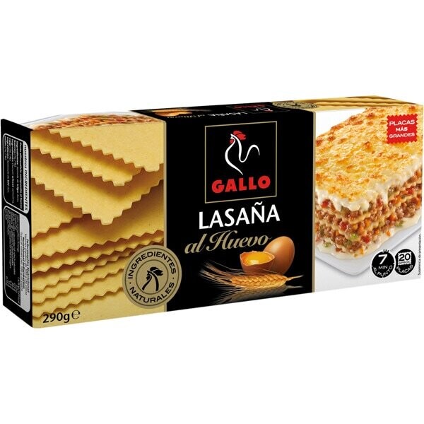 Lasaña al huevo placa Gallo 290 gr