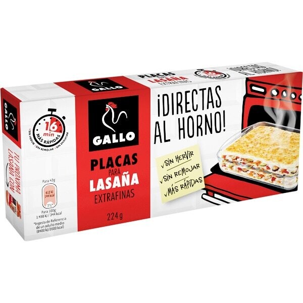 Lasaña Precocida Gallo 224 gr.