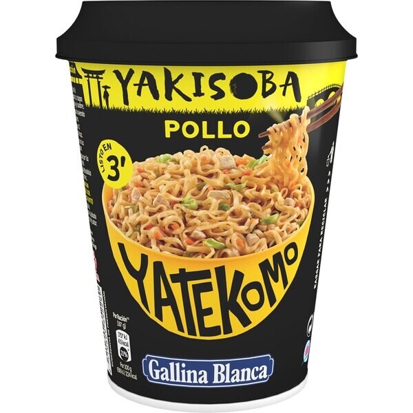 Yatekomo Yakisoba Pollo Gallina Blanca 60 g.