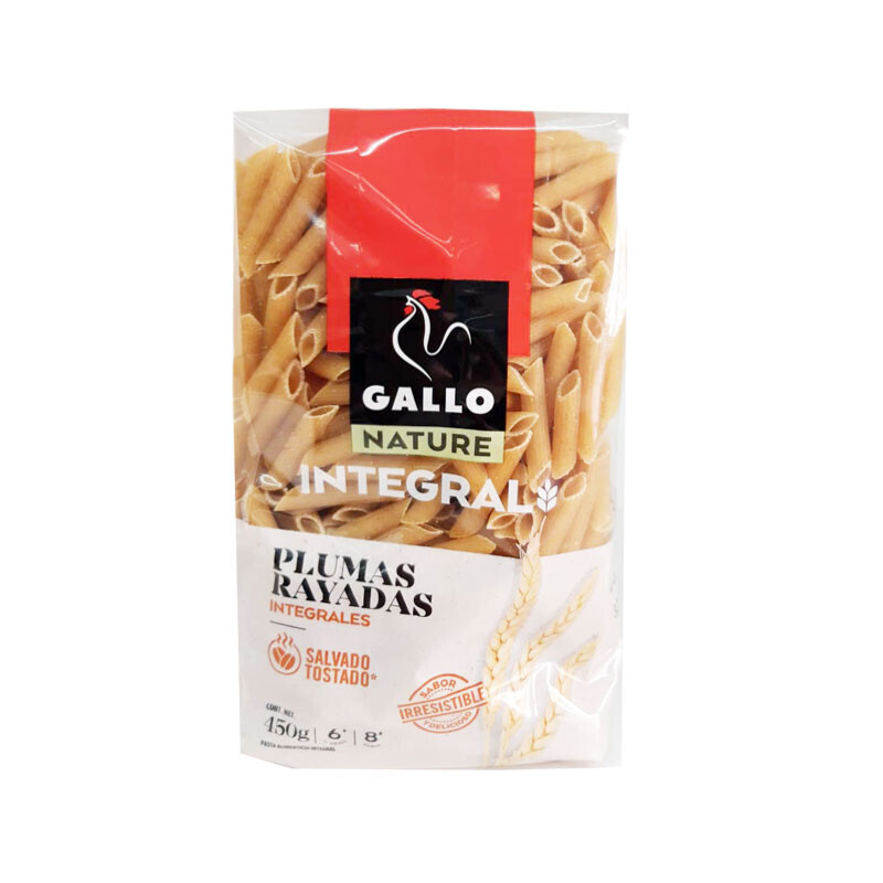 Pasta Plumas Integral Gallo 450 g