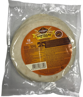 Totillas de trigo Ranchera Mexico 18 Tortillas 504 gr