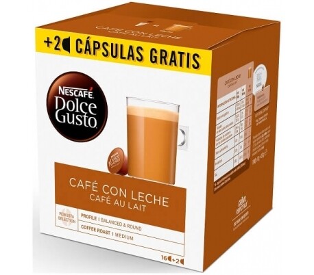 Cafe con Leche Dolce Gusto 16+2 cápsulas