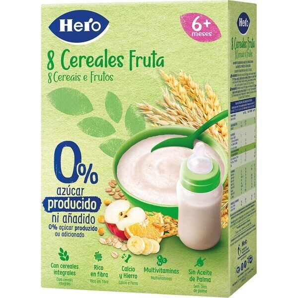 Papilla 8 cereales Fruta Hero 340 gr