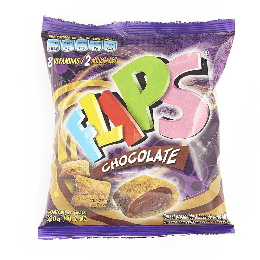 Flips Cereal Relleno Dulce de Leche 120 gr