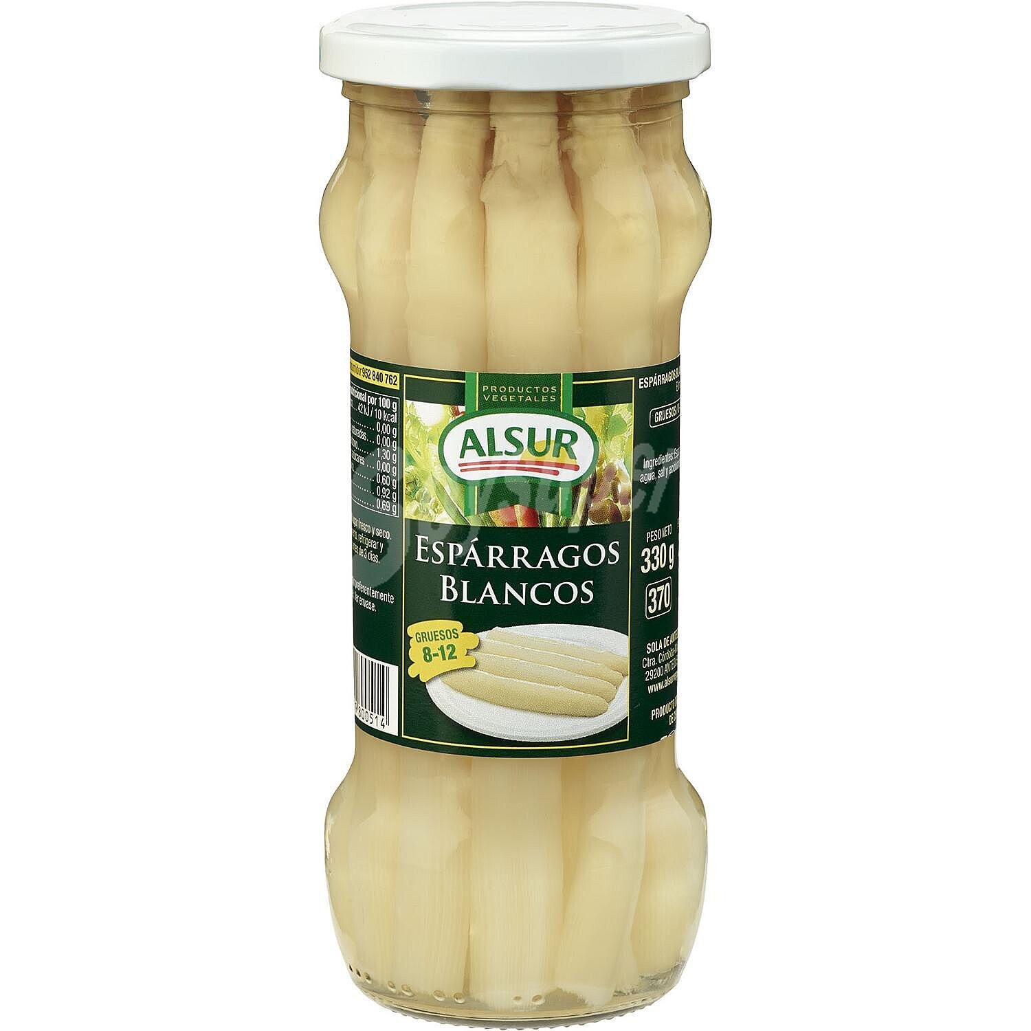 Esparragos blancos cortos Alsur 180 gr