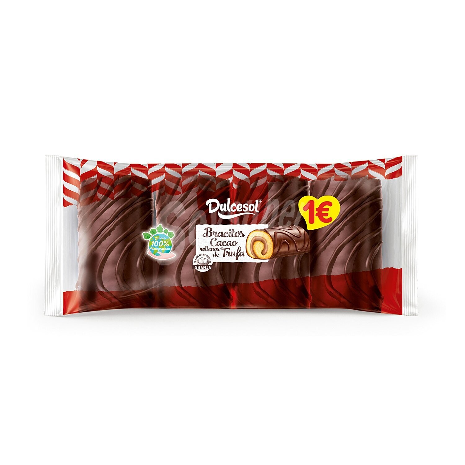 Bracitos Cacao Rellenos de Trufa Dulcesol 4 uni.140 gr