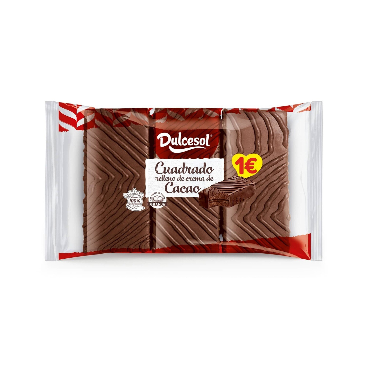 Cuadrado Relleno de Cacao Dulcesol 171 gr
