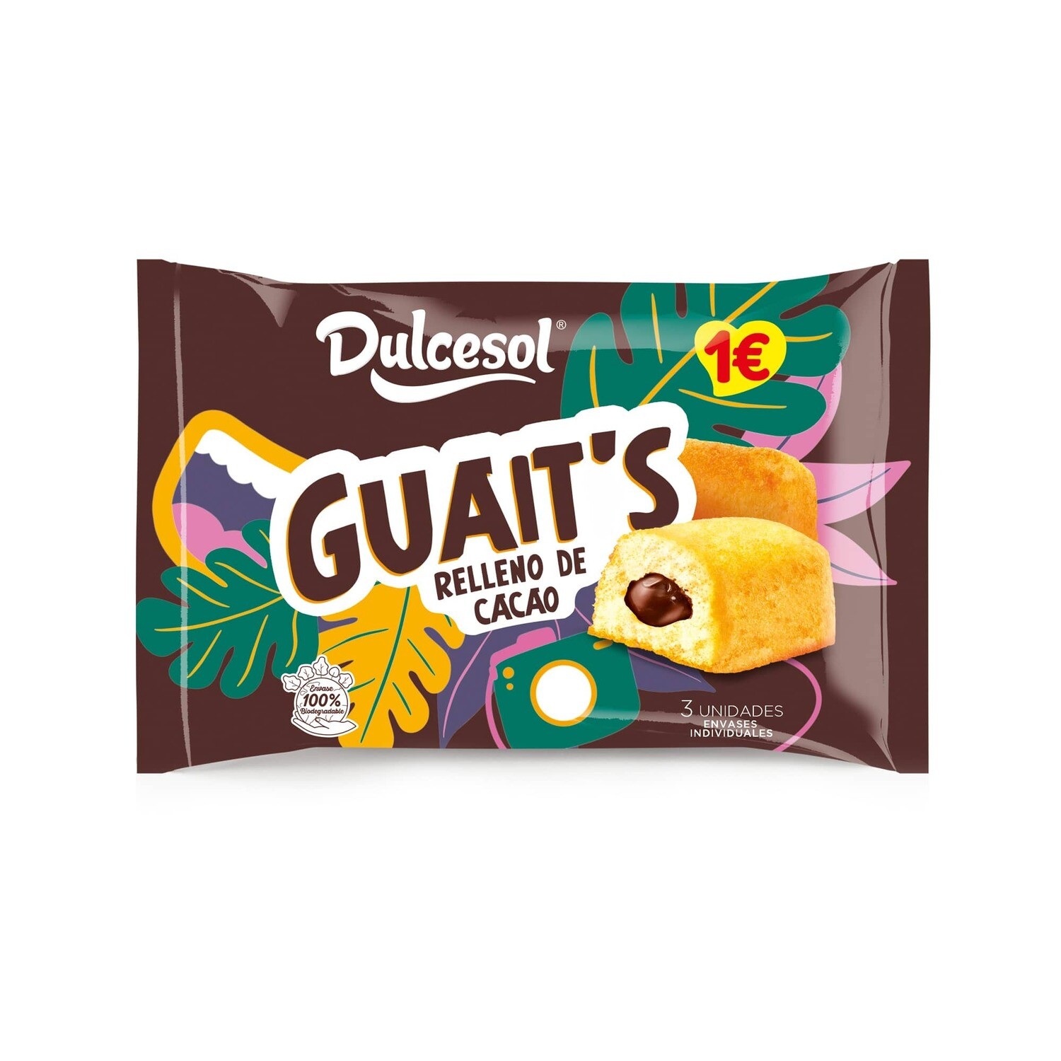 Guaits Relleno de Cacao Dulcesol 3 uni. 150 gr
