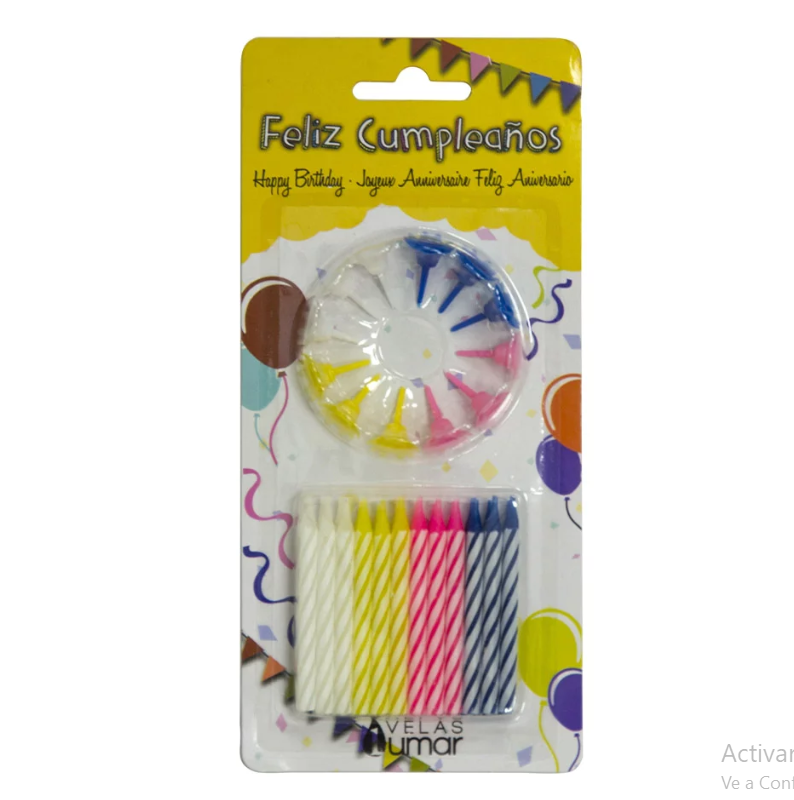 Velas de cumpleaños surtidas 24 uni.
