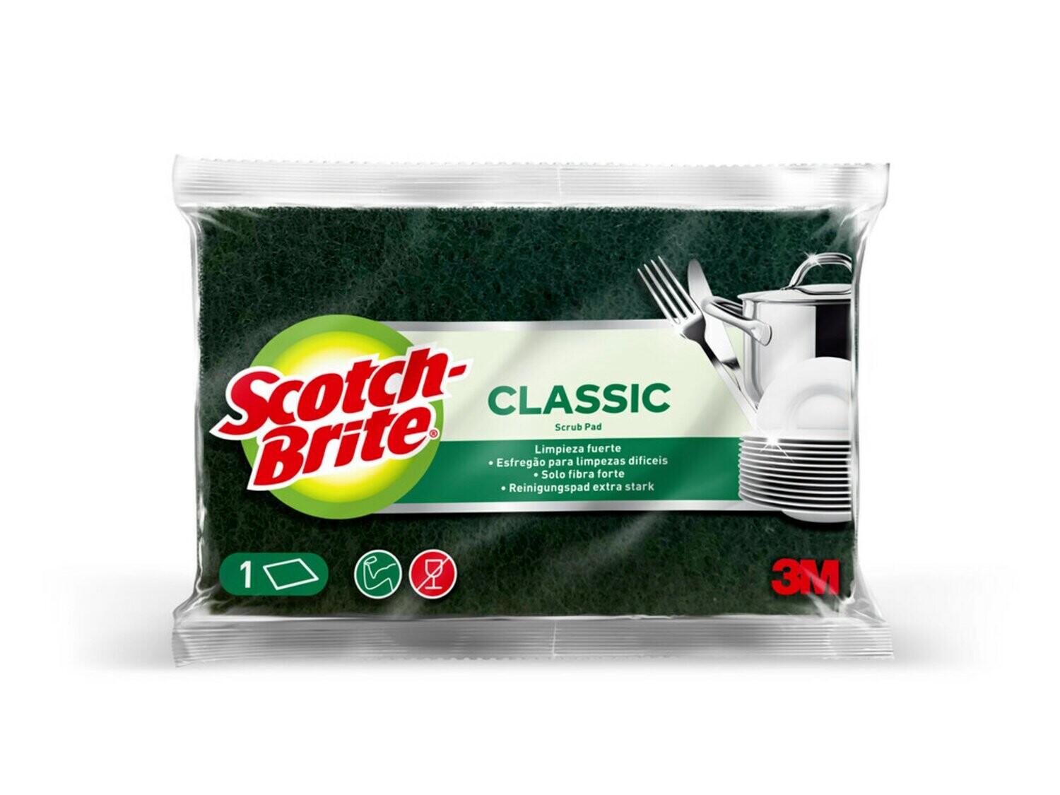 Estropajo Clásico Verde Scotch-Brite  16 x 10 x 1.2 cm