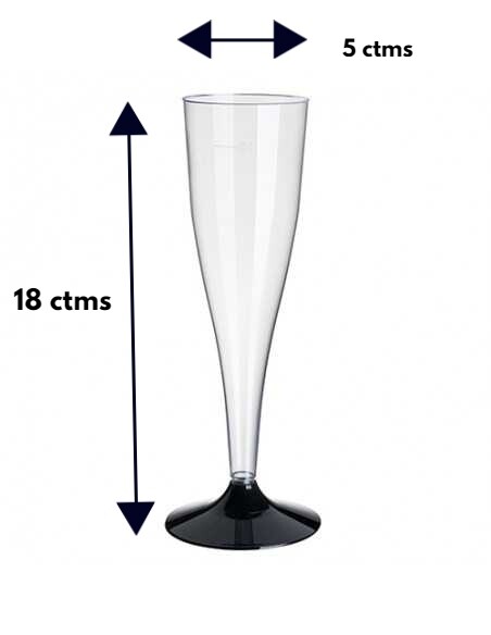 Copa Cava Plastico Pie Negro 4 uni.